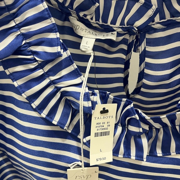 Talbots ruffle neck blouse - Picture 2 of 5